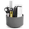 Czzmy Round Leather Art Supply Organizer,Remote Control Holder with Adjustable