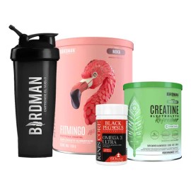 Birdman Fitmingo 510g + Creatina Refresh + Omega 3 + Shaker