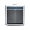 FAMATEL Double Switch | Recessed Socket | Aquant 55 Series