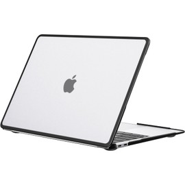 BlueSwan Anti-Cracking Hard Shell Case Compatible with MacBook Air 13 inch, M1 Chip 2018-2021 Model A2337 A2179 A1932, Anti-Fingerprint Soft TPU Bumper, Frosted Clear