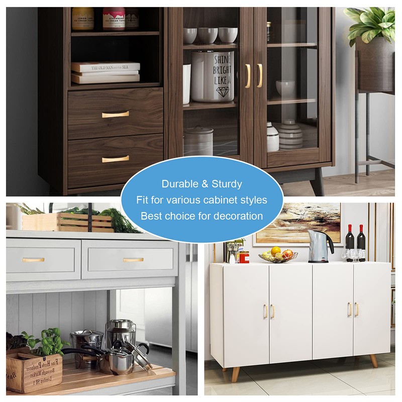 WEAVERBIRD 10 Pack Cabinet Handles Gold 3-3/4" Aluminum Alloy Drawer