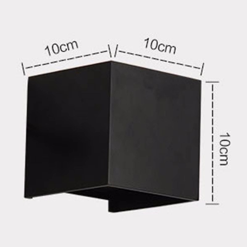 Wall Sconce Black Quadrate 12W 3000K Warm Lighting Decorative Aluminum