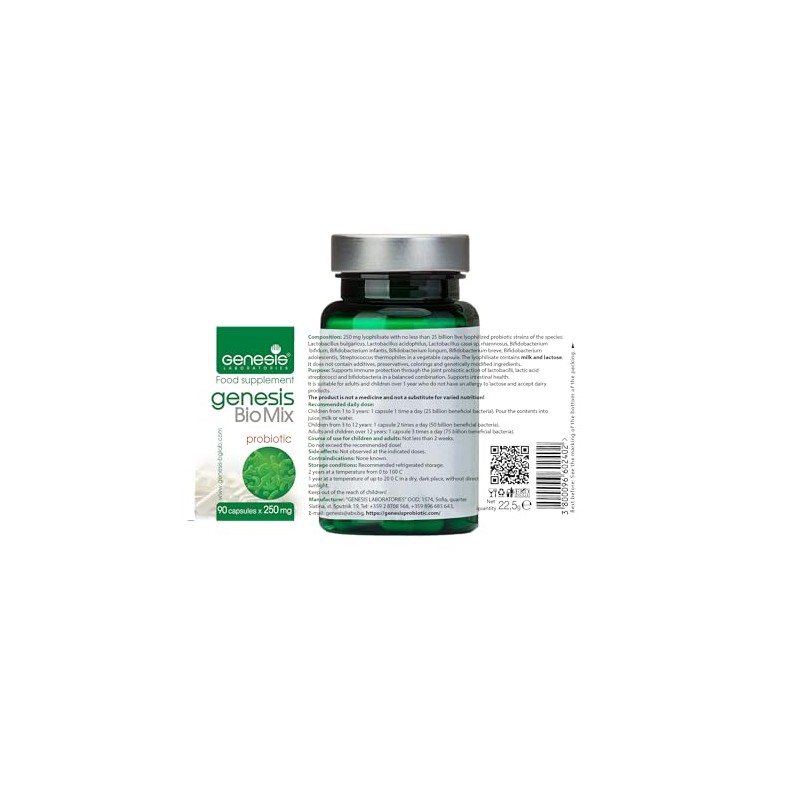 Genesis Biomix Probiotic with Lactobacillus and Bifidobacterium Strains May Support