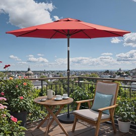 Sannwsg 10 ft Umbrella Outdoor Patio, Porch Umbrella with Fiberglass Ribs, Large Patio Umbrellas with Push Button Tilt/Crank, Market Umbrellas, Large Patio Umbrela for Backyard, Deck, Garden, Pool