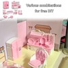 32Pcs Dolls House Furniture Set Mini Building Blocks Dollhouse Minihouse