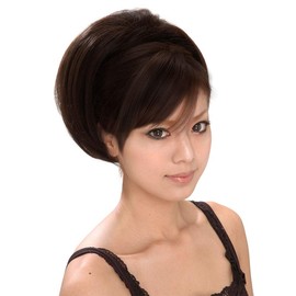 Join K Himemori (Single-Curl) Wig Perfect Wig for Japanese-Style Dress Hairpiece Ponytail Chignon Hairpiece Bun Updo - darkbrown
