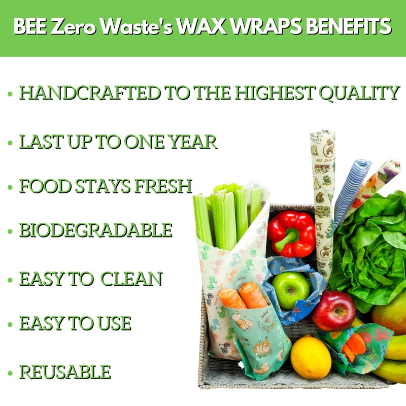 Beeswax Wraps |UK HANDMADE |Random Colours | BEE Zero Waste|