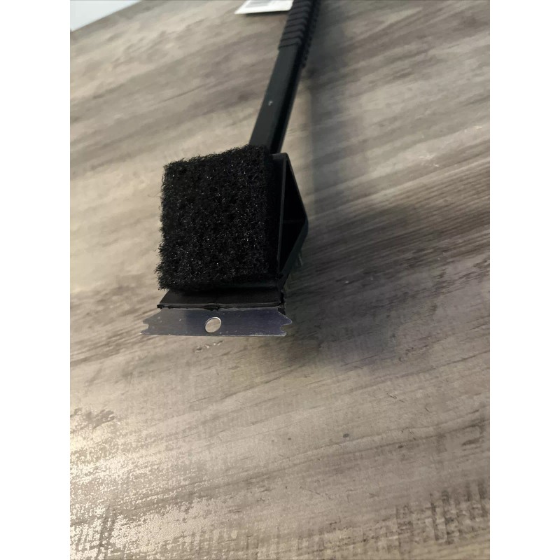 Stainless Flame Glo 3 in 1 14" grill scrubber. Stainless