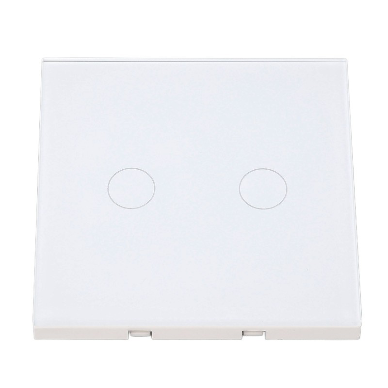 2 Gang Wall Switch with Indicator Tempered Glass Panel Touch