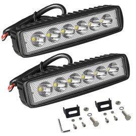 Willpower 2PCS LED Light Bar 6 Inch 18W Single Rows Spot Beam Slim Mini LED Pods Work Light Off Road Driving Fog Light for SUV ATV Truck Motorcycle Boat
