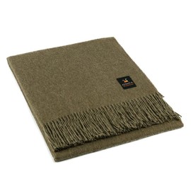 Junin Pride - Alpaca Wool Throw Blanket Woven Soft Warm Solid Color Design Peru 72" x 61" (Leaf Green)