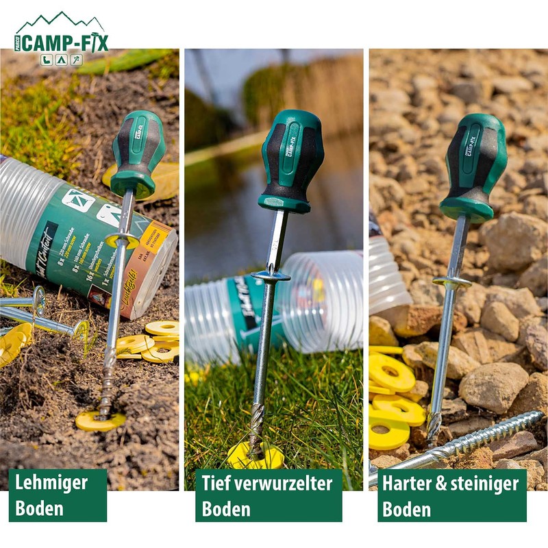 Parco Camp-FIX Universal Tent Screws Camping Set 16 Pieces in