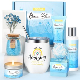 Regalos de cumpleaños para mujeres, canasta de regalo de spa relajante con aroma a océano para mujeres, regalos para mujeres, mamá, esposa, hermana,