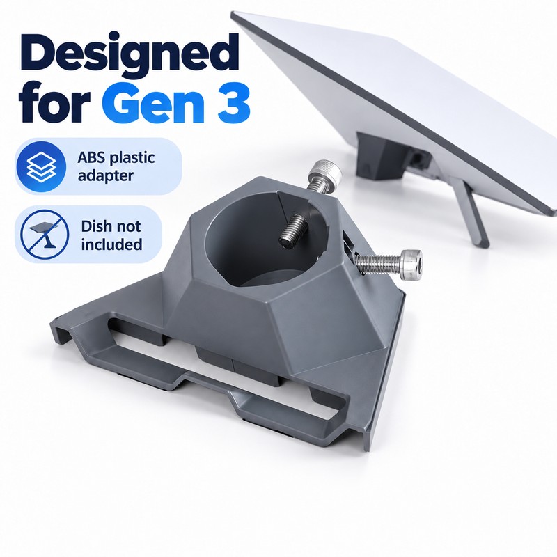 Starlink Gen 3 Mount Pipe Adapter with 20pcs Clips –