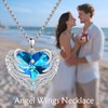 AINFQY Angel Wings Necklace for Women 925 Sterling Silver Birthstone