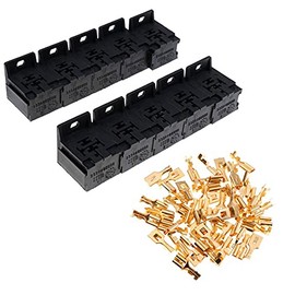 Asudaro 10pcs Fuse Relay Holder Box Socket with 50pcs 6.3mm Relay Blade Fuses Relay Socket Dustproof Relay Fuse Holder Block for Car SUV Marine and Boat
