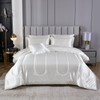 Bedding_Dreamer Silk Like White Comforter Set with Sheet Set King