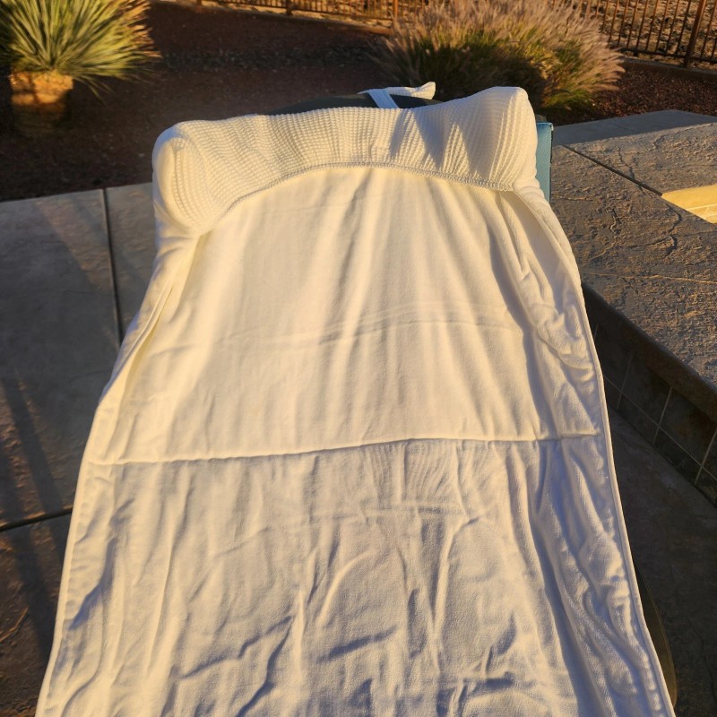 Frontgate Newport 83" X 31" White Cushioned Velour Chaise Lounge