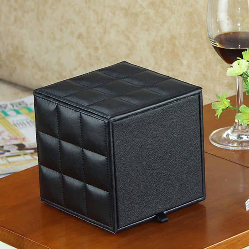AIMALL Leather Square Tissue Box Holder with Waterproof Design, 5.31