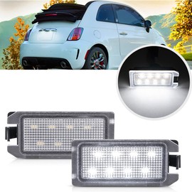 2Pcs LED License Plate Lights Number Lamp for Fiat 500 Dodge Viper J'eep Grand Cherokee Powered by High Power SMD Xenon White LED Error Free