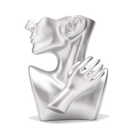 BRABUD Resin Half Face Planter Silver Head Flower Pot Indoor Outdoor Planter, Modern Home Book Room Office Decoration 9.4inches(H) TQGJBS315