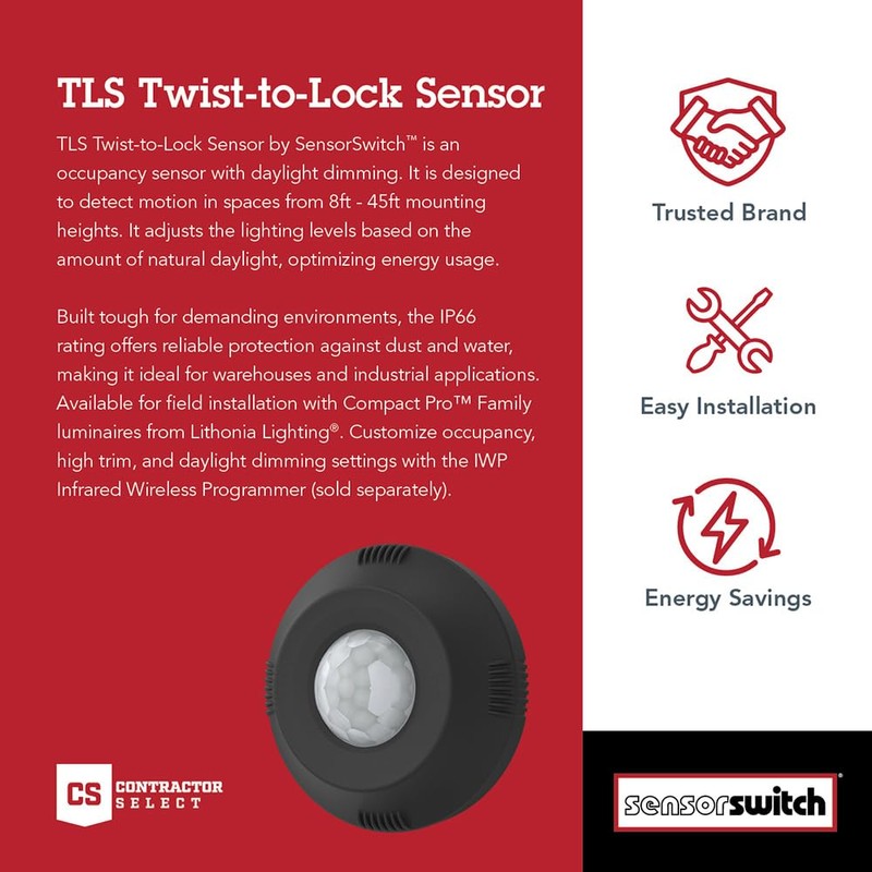 Sensor Switch Twist-to-Lock Motion Sensor, Easy to Install Daylight and