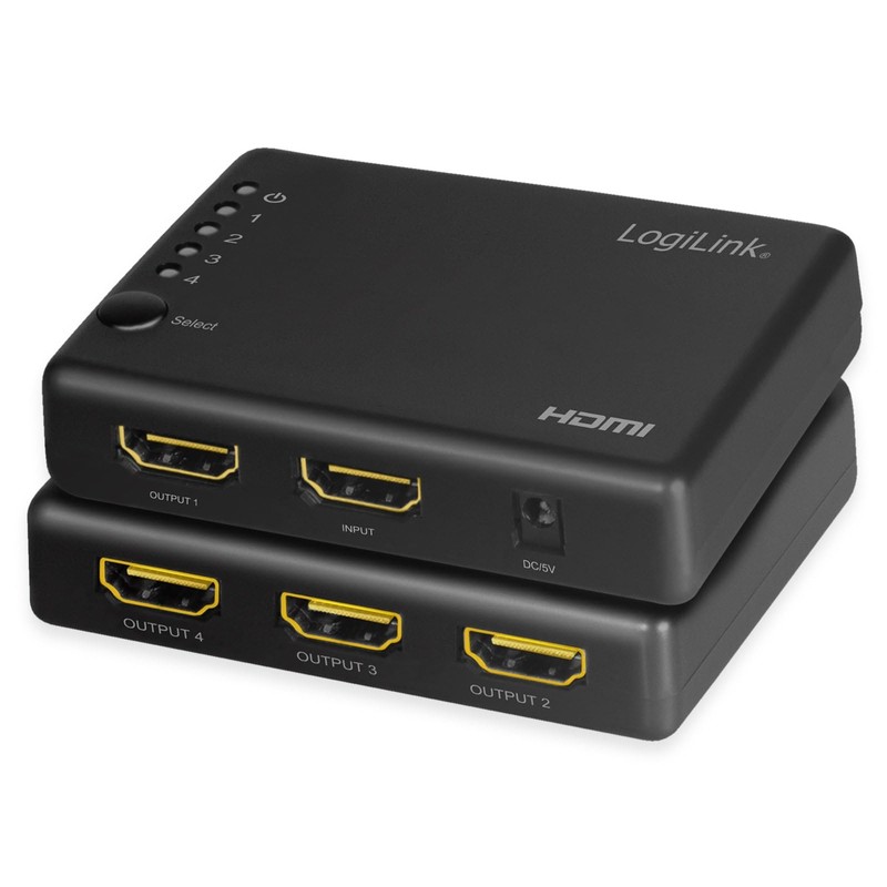 LogiLink HDMI Splitter 1x4 Port 4K/30Hz Slim