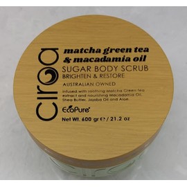 Ciroa, Matcha Green Tea & Macadamia Oil, SUGAR BODY SCRUB, 21.2 oz (600gr) Brighten & Restore, (Pack of One)