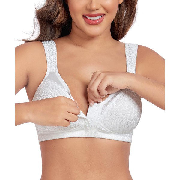 Exclare Women's Front Closure Posture Back Full Coverage Wirefree Everyday