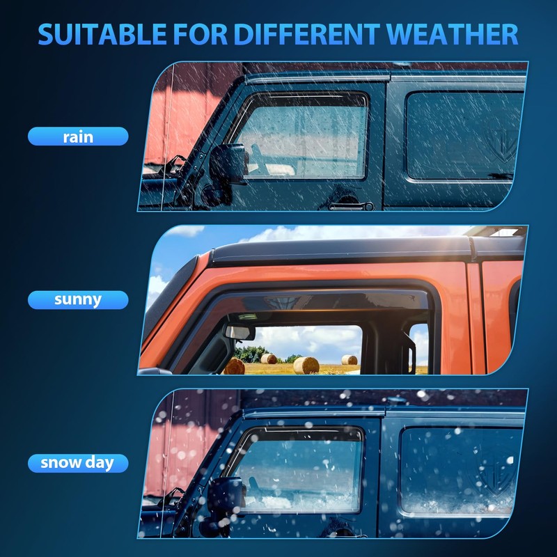Nilight Durable Rain Guards for Toyota 4Runner 2010 2011 2012