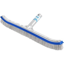 440 Combo Nylon and Stainless Steel Pool Brush - 18-Inch Heavy Duty Pool Brush Head for Cleaning Inground Pool Tiles, Walls, Floor and Steps - Scrub Brush Replacement Head, Strong Bristles - No Pole