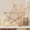 Lights4fun 50 Micro LED Star Window Decoration Wooden Warm White