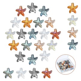 KitBeads 100pcs Random Glass Sea Star Beads Colorful Ocean Life Beads Lampwork Marine Animal Star Shape Beads for Jewelry Making Bracelets Bulk