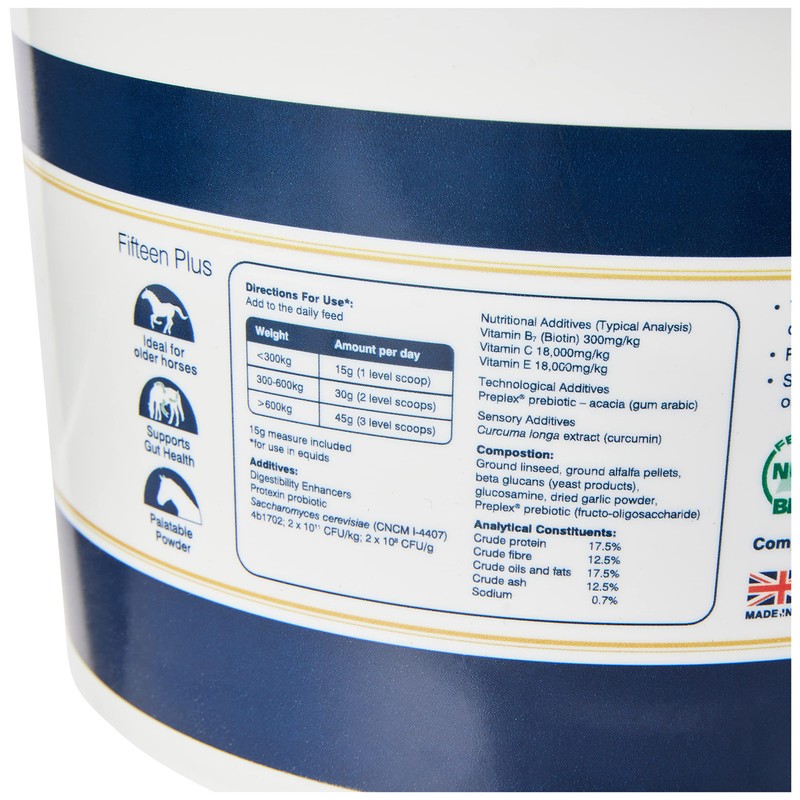 Protexin Equine Premium Fifteen Plus 900g - Supplement for Older