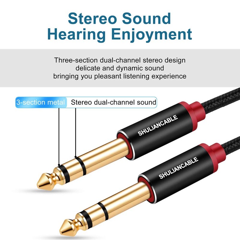 SHULIANCABLE 6.35mm Guitar Cable, Standard Plug Male to Male for
