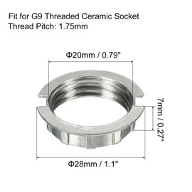 MECCANIXITY G9 Light Socket Rings Lamp M20 Shade Holder Adapter Ring Zinc Alloy Light Fixtures for 3/4" Diameter Table Floor Lamp, White, Pack of 6