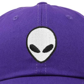 DALIX Alien Head Baseball Cap Mens and Womens Hat in Purple