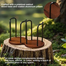 Wood Bathroom Cup Holder 3oz-12oz, Stylish Walnut Disposable Cup Dispenser, Plastic Mouthwash Cup Storage Organizer for Cups (Under 3.35in Diameter) -Perfect for Office, Kitchen, Gym, School or Cafes