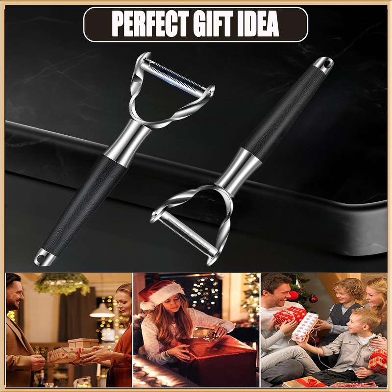 ANMIOU Serrated Fruit and Vegetable Peeler, Stainless Steel Blade, Ergonomic