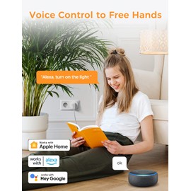 Refoss Refoss WLAN Steckdose mit Apple HomeKit, Fernbedienung Smart Steckdose 16A, Sprachsteuerung WiFi Steckdose mit Zeitschaltuhr, funktioniert mit Alexa, Siri, Google Assitant, Refoss App, 1 Stck, Wei?