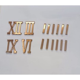 Yuxuanish Rose Gold Roman Numerals (4cm) & Dashes (3cm) for Epoxy Resin Wall Clock ~ Laser Cut Mirrored Acrylic