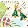 Festive Gold and Green christmas Earrings Christmas Holidays. Jewelry Earrings