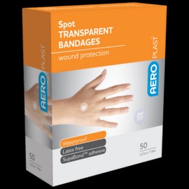AEROPLAST Transparent Spot Dressings 2.25 x 2.25cm 50 Packs