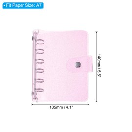 PATIKIL A7 Clear Binder Cover Flexible PVC Bling Loose Leaf Binder Protector with Snap Button Closure for DIY Meeting Notebook Folder, Purple