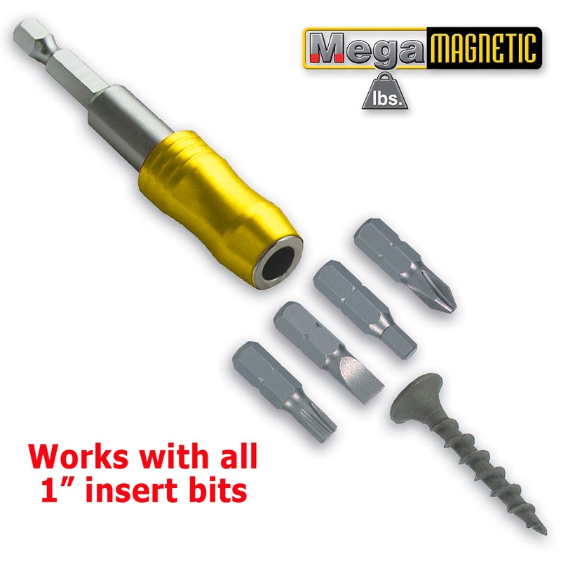 IVY Classic 45834 1/4" x 3" Mega-Magnetic Bit Holder, Impact
