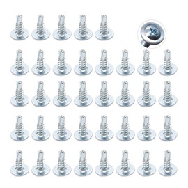 Self-tapping screws, round head tapping screws, M4.2 x 13 mm, 200 pieces, self-tapping, 410 stainless steel self-drilling screws for sheet metal wood mounting