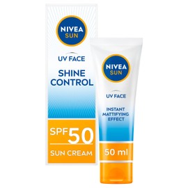Nivea Sun NIVEA Sun UV Face Shine Control SPF 50 Cream (50ml), Sun Cream Protects Against UVA/UVB Rays and Premature Skin Ageing, Sunscreen for Delicate Facial Skin