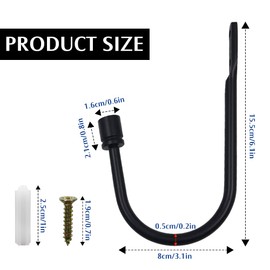 4 Pcs Curtain Holdbacks, Wall Mounted Metal Drapery Tiebacks, Decorative Curtain Tieback Hook, Heavy Duty Metal Window Drapery Holder, Black