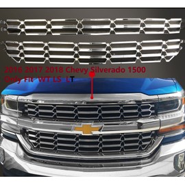 16-18 Chevy Silverado 1500 Chrome Plated Grille Skin Bumper Guard Insert Overlay fit LS LT WT