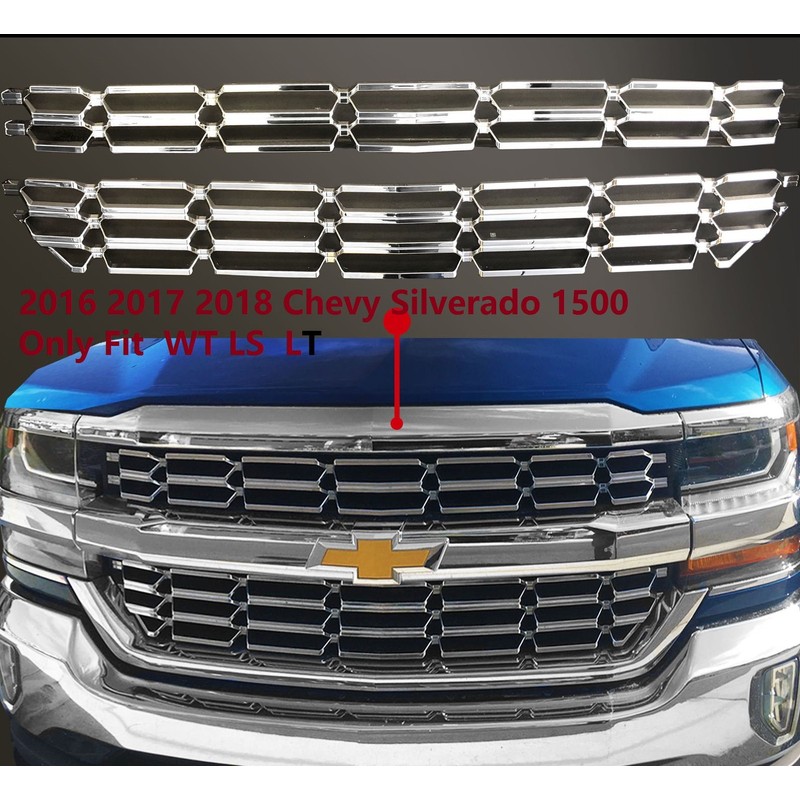 16-18 Chevy Silverado 1500 Chrome Plated Grille Skin Bumper Guard